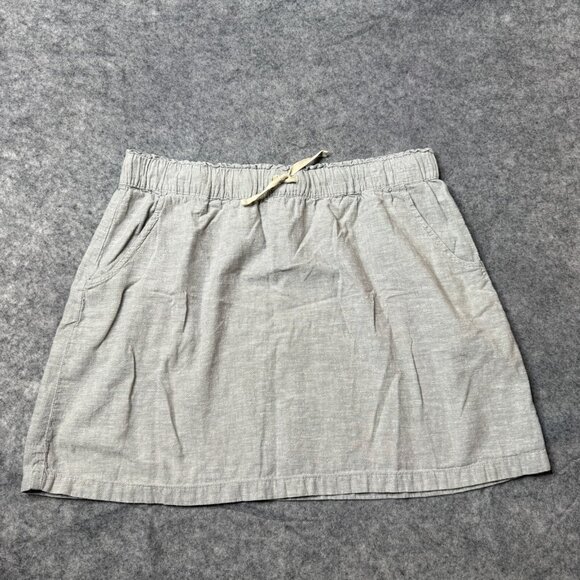 Patagonia Skirt Womens M Gray Mini Drawstring Pull On Hemp Blend Beachy Travel - Picture 1 of 10